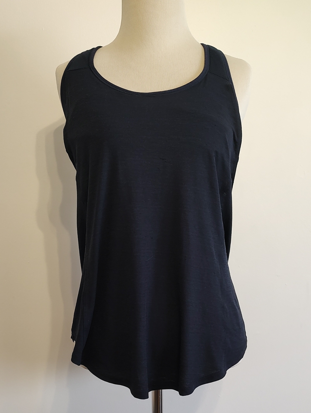 Navy Blue Racerback Tank with Pink Center Panel
